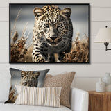 Sleek Cheetah Portrait - Cheetah Framed Canvas Art