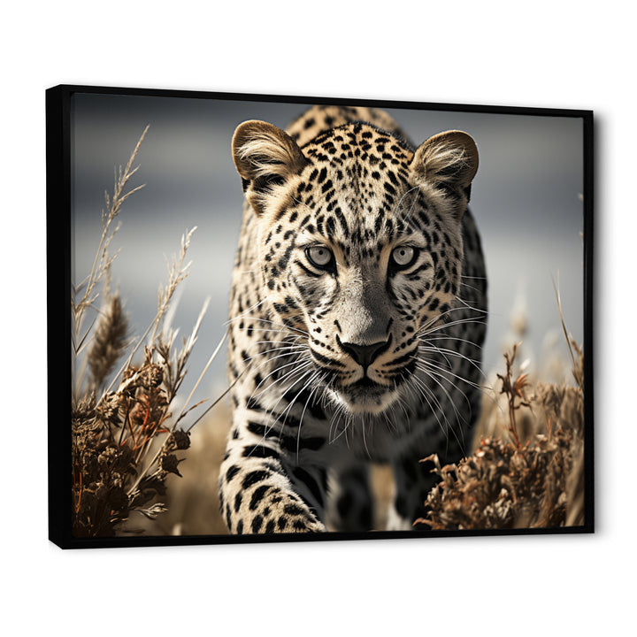 Sleek Cheetah Portrait - Cheetah Framed Canvas Art