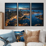 Chicago Beautiful Cityscape I - 3-Piece Canvas Wall Art