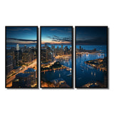 Chicago Beautiful Cityscape I - 3-Piece Canvas Wall Art
