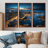 Chicago Beautiful Cityscape I - 3-Piece Canvas Wall Art