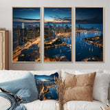Chicago Beautiful Cityscape I - 3-Piece Canvas Wall Art