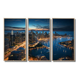 Chicago Beautiful Cityscape I - 3-Piece Canvas Wall Art