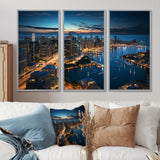 Chicago Beautiful Cityscape I - 3-Piece Canvas Wall Art