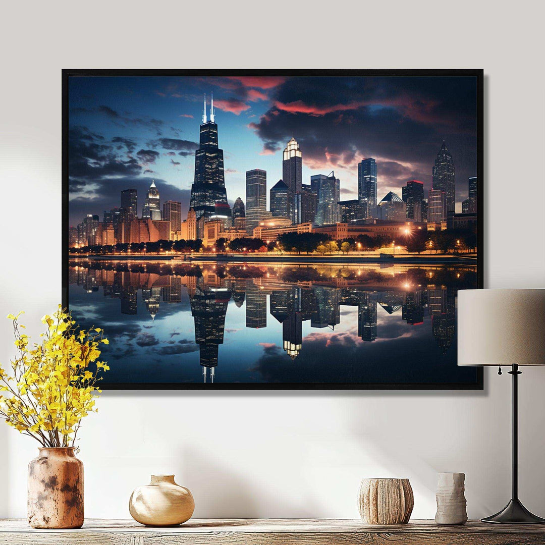 Chicago Beautiful Cityscape II - Cityscapes Canvas Wall Art