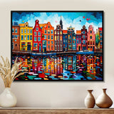 City Amsterdam Popart I - Cityscapes Canvas Wall Art