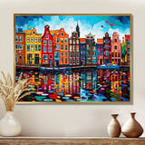 City Amsterdam Popart I - Cityscapes Canvas Wall Art