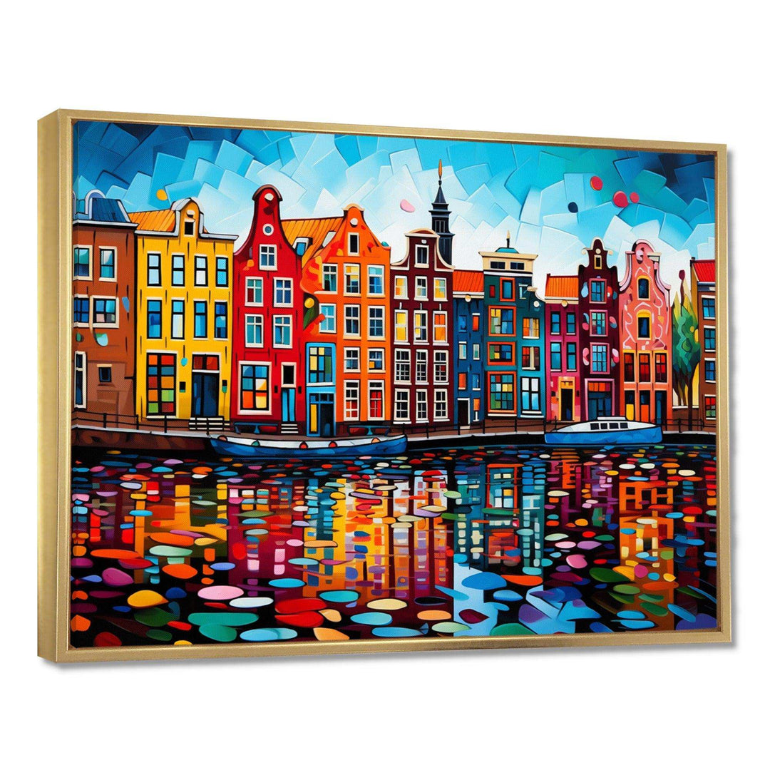 City Amsterdam Popart I - Cityscapes Canvas Wall Art