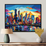 Chicago Popart II - Cityscapes Canvas Wall Art