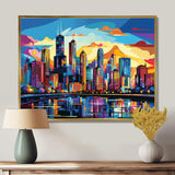 Chicago Popart II - Cityscapes Canvas Wall Art