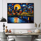 City Pittsburgh Popart I - Cityscapes Canvas Wall Art