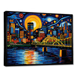 City Pittsburgh Popart I - Cityscapes Canvas Wall Art