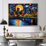 City Pittsburgh Popart I - Cityscapes Canvas Wall Art