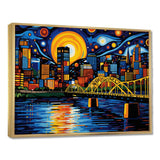 City Pittsburgh Popart I - Cityscapes Canvas Wall Art