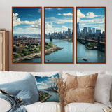 Cityscape Of Nyc Usa IV - 3-Piece Canvas Wall Art