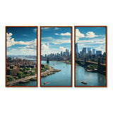 Cityscape Of Nyc Usa IV - 3-Piece Canvas Wall Art