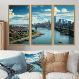 Cityscape Of Nyc Usa IV - 3-Piece Canvas Wall Art
