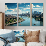 Cityscape Of Nyc Usa IV - 3-Piece Canvas Wall Art