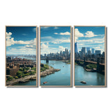 Cityscape Of Nyc Usa IV - 3-Piece Canvas Wall Art