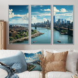 Cityscape Of Nyc Usa IV - 3-Piece Canvas Wall Art