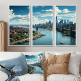 Cityscape Of Nyc Usa IV - 3-Piece Canvas Wall Art