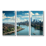 Cityscape Of Nyc Usa IV - 3-Piece Canvas Wall Art