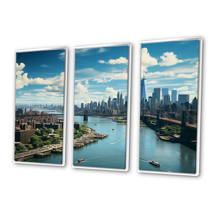 Cityscape Of Nyc Usa IV - 3-Piece Canvas Wall Art