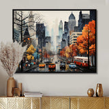 Bold Cityscape Urban Fog III - Cityscapes Canvas Wall Art