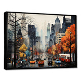 Bold Cityscape Urban Fog III - Cityscapes Canvas Wall Art