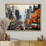 Bold Cityscape Urban Fog III - Cityscapes Canvas Wall Art