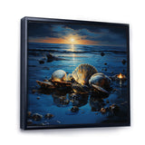 Teal Clam Midnight Elegance - Clam Canvas Wall Art