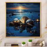 Teal Clam Midnight Elegance - Clam Canvas Wall Art