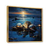 Teal Clam Midnight Elegance - Clam Canvas Wall Art