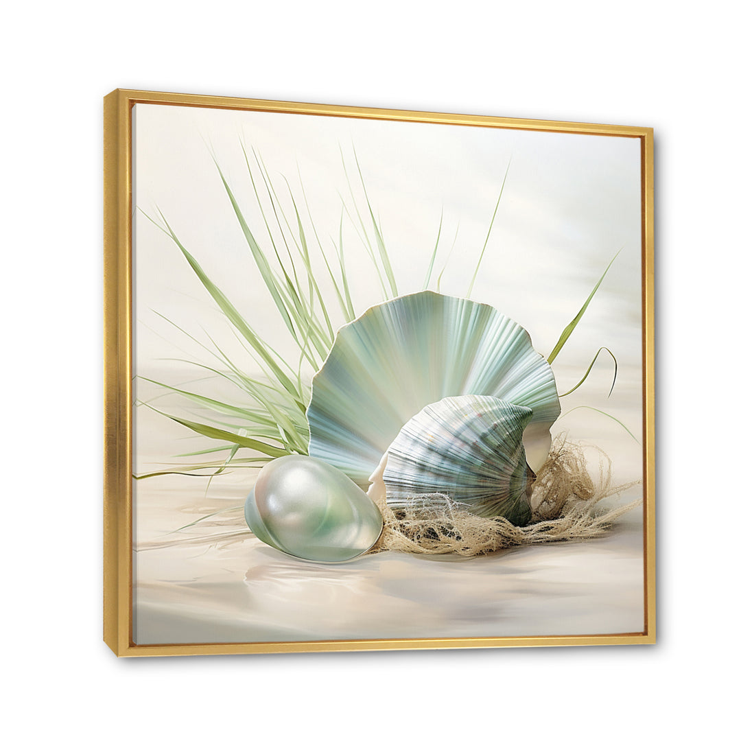 Clam Underwater Serenity - Clam Canvas Wall Art