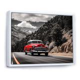 Red Classic Car Vintage Drive - Car Vintage Canvas Wall Art