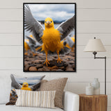 Grey And Yellow Dancing Seagulls - Seagull Wall Decor