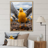 Grey And Yellow Dancing Seagulls - Seagull Wall Decor