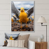 Grey And Yellow Dancing Seagulls - Seagull Wall Decor