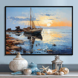 Boat Sailing Reflections III - Coastal Canvas Wall Art