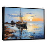 Boat Sailing Reflections III - Coastal Canvas Wall Art