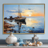 Boat Sailing Reflections III - Coastal Canvas Wall Art