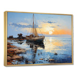 Boat Sailing Reflections III - Coastal Canvas Wall Art