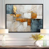 Gold Grey Gleaming Geometry IV - Abstract Canvas Wall Art