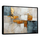 Gold Grey Gleaming Geometry IV - Abstract Canvas Wall Art