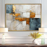 Gold Grey Gleaming Geometry IV - Abstract Canvas Wall Art