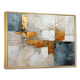 Gold Grey Gleaming Geometry IV - Abstract Canvas Wall Art