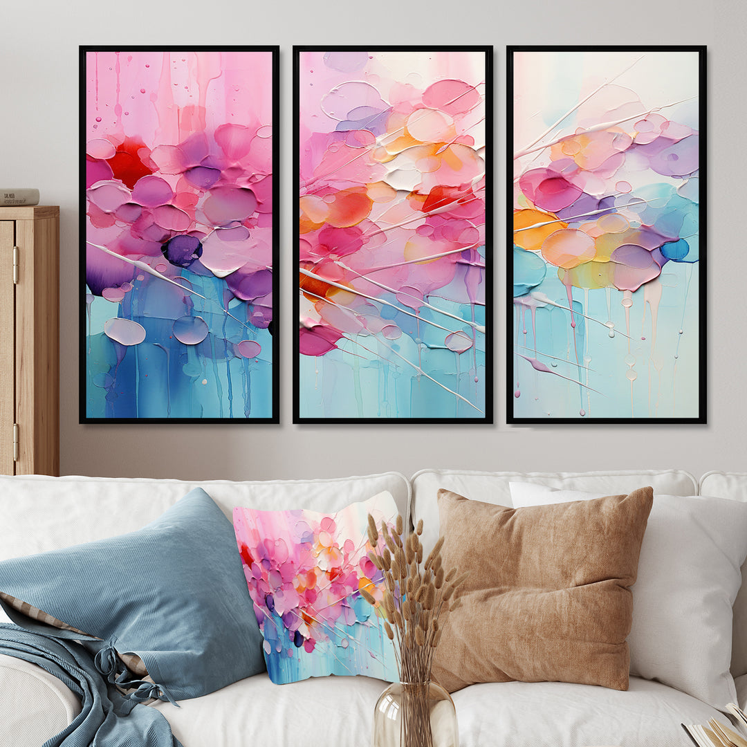 Pink Blue Pastel Patchwork - Multi-Panels