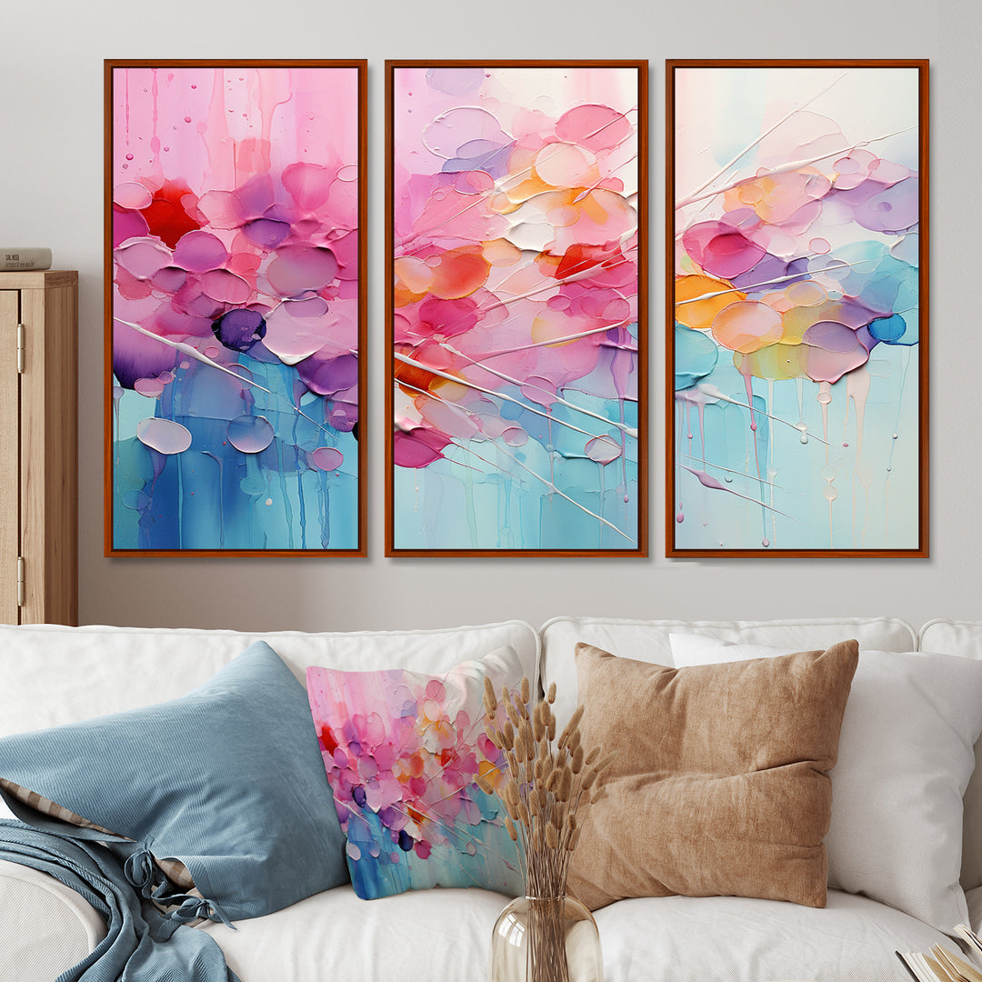 Pink Blue Pastel Patchwork - Multi-Panels