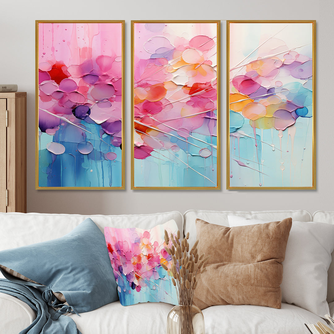 Pink Blue Pastel Patchwork - Multi-Panels