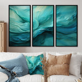 Turquoise Tranquility V - 3-Piece Canvas Wall Art